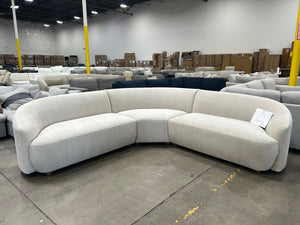 *New* Ontai Dolen 3-Piece Curved Fabric Sectional (Cream)
