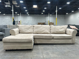 Cream 2-Pc Microfiber Chaise Sectional