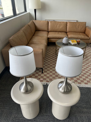 2-Pc Contemporary Silver Table Lamp Set