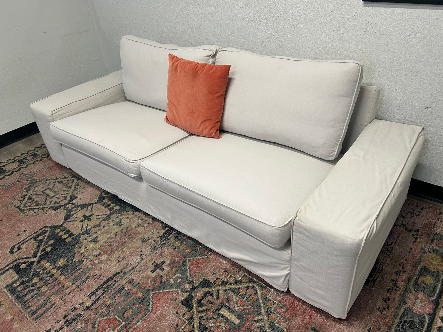 IKEA Sky Grey Kivik Sofa w/ Custom Slipcovers