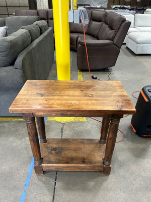 Solid Wood Hand-Carved Side Table