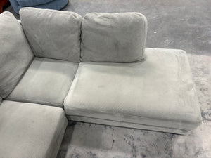 PLUSH 2-Pc Light Gray Chaise Sectional