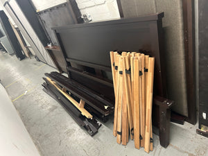 Dark Brown Wooden King Bed Frame