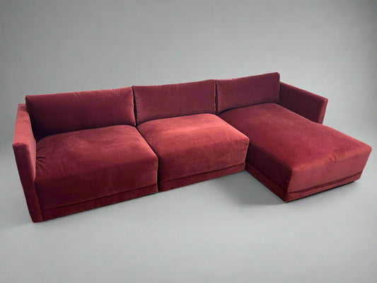 BRAND-NEW Joybird Raspberry Velvet Modular Sectional