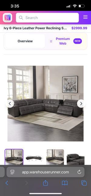 Aiden & Ivy 6-Piece Leather Power Reclining Sectional