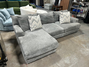 ULTRA PLUSH 2-Pc Light Gray Chaise Sectional