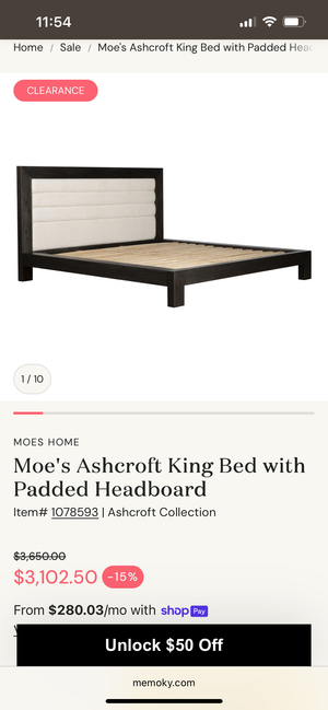 *Brand-New* Moe’s Home Ashcroft King Bed Frame