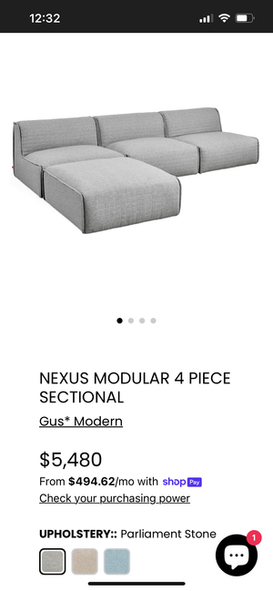 Gus Modern Nexus Modular 3-Pc Sectional