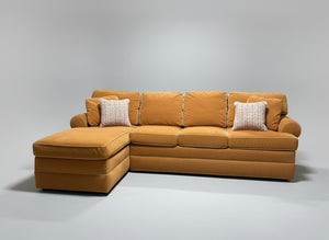 Contemporary Burnt Orange Chaise Sectional