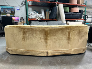 1970s Gold Velvet Hollywood Regency Sofa
