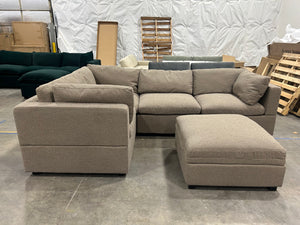Albany Park Kova Corner Sectional (Hazelnut Performance Bouclé)