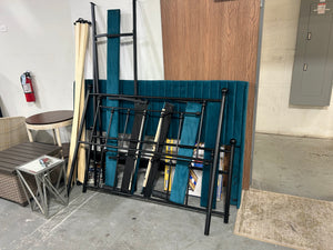 Teal Velvet MCM King Bed Frame