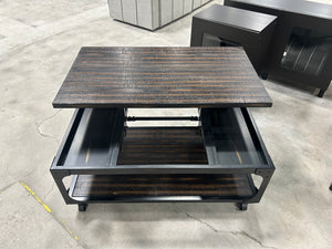 Distressed Wooden Lift-Top Storage Coffee Table