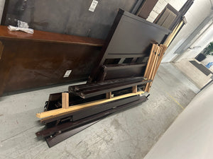 Dark Brown Wooden King Bed Frame