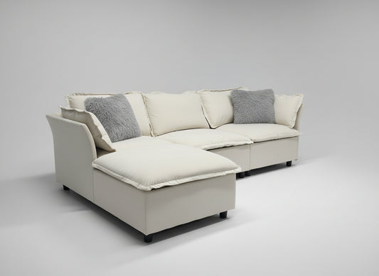 4-Pc Modular Cream Sectional