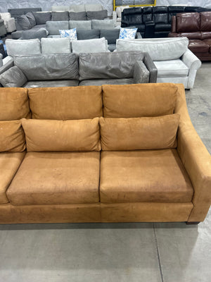 Pottery Barn York Deep Slope Arm Nubuck Leather Sofa