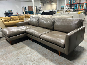 Room & Board Taupe Leather Jasper Sectional