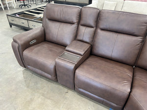 Flexsteel Griffin Italian Leather Zero Gravity Reclining Sectional