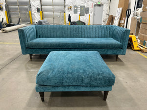 Joybird Chelsea Sofa w/Ottoman (Prime Peacock)