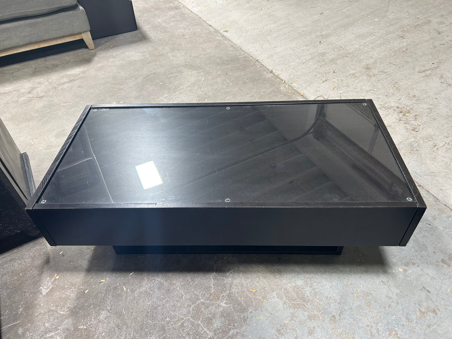 Espresso Wooden Glass-Top Coffee Table