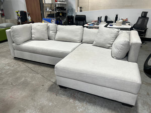 Contemporary Light Gray RAF Chaise Sectional