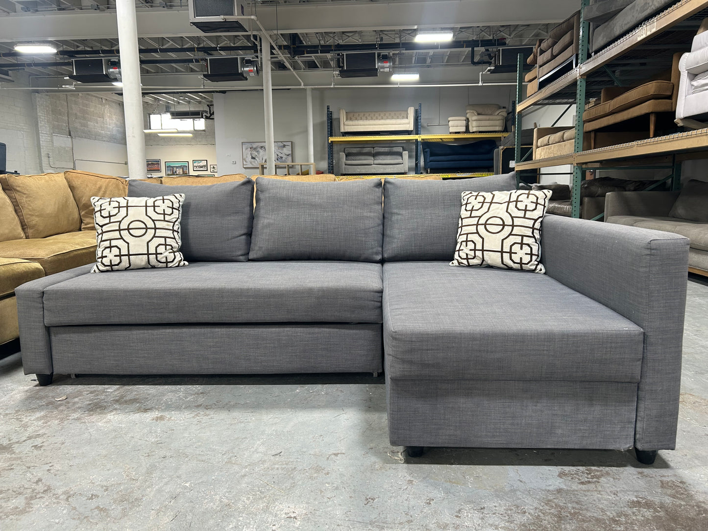 IKEA Gray Friheten Sleeper Chaise Sectional