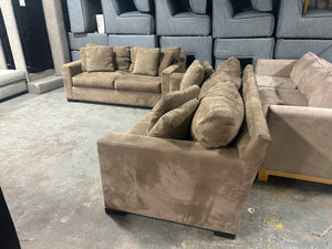 Crate & Barrel 2-Pc Taupe Axis Sofa Set