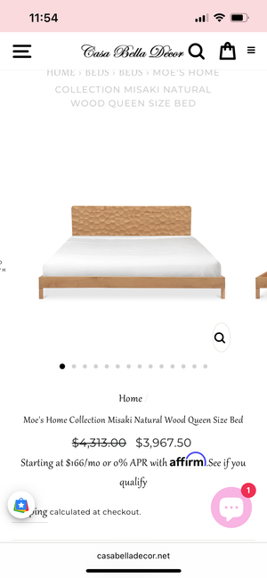 *Brand-New* Moe’s Home Misaki Natural Queen Bed Frame