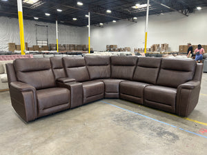 Flexsteel Griffin Italian Leather Zero Gravity Reclining Sectional