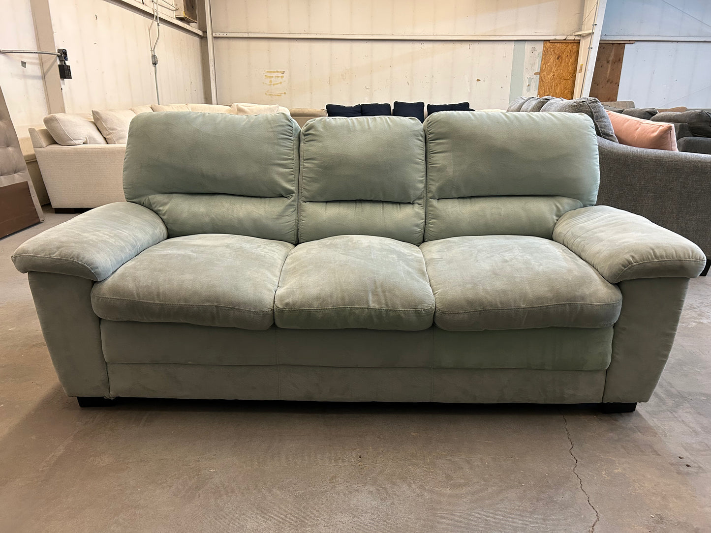 Light Green Microfiber Sofa