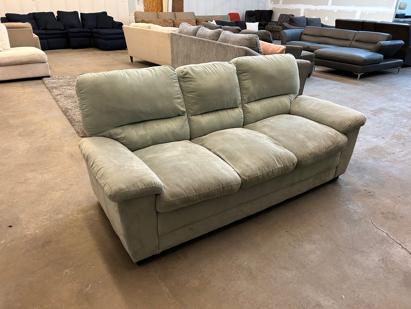 Light Green Microfiber Sofa