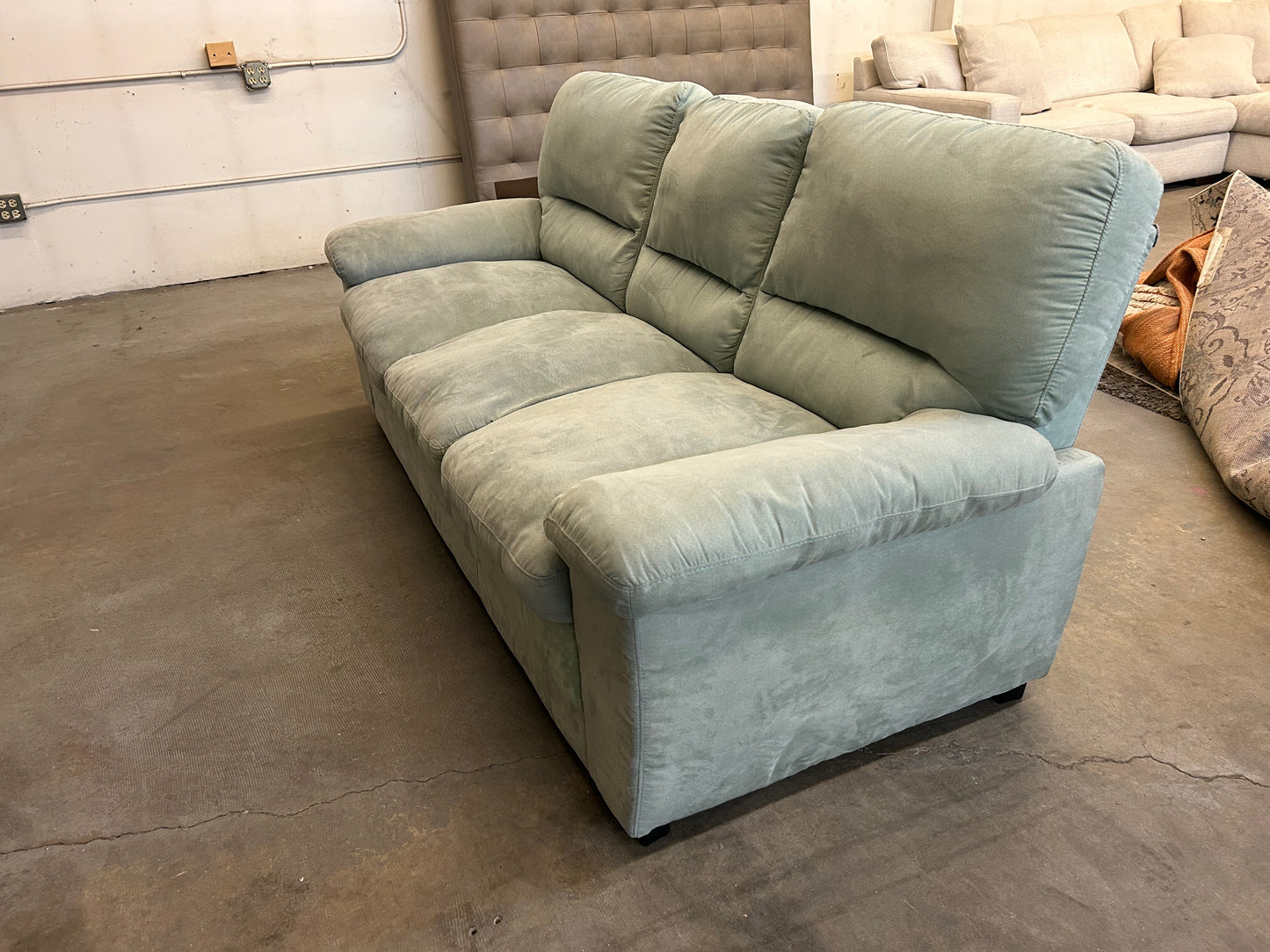 Light Green Microfiber Sofa