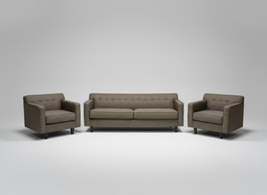 3-Pc Contemporary Taupe Sofa & Chair Set