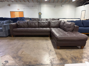 Dark Brown Leather Sectional