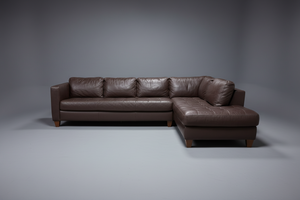 Dark Brown Leather Sectional