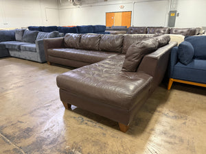Dark Brown Leather Sectional