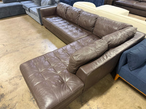 Dark Brown Leather Sectional