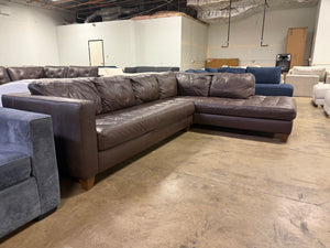 Dark Brown Leather Sectional