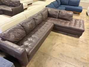 Dark Brown Leather Sectional