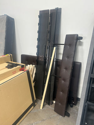 Espresso Leather Bed Frame