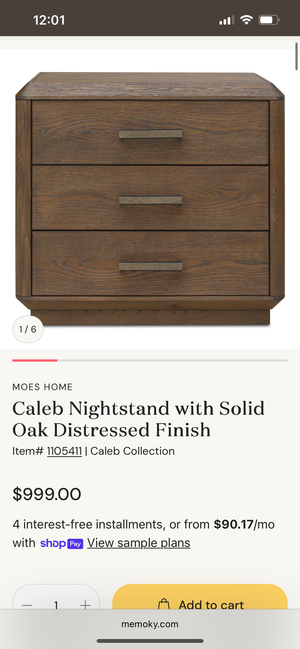 *Brand-New* Moe’s Home Caleb Brown Nightstand