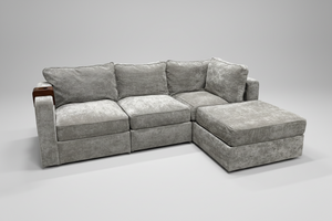 Venetian Taupe Corded Velvet LoveSac (4 base/ 5 side)