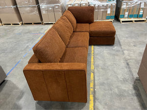 *Perfect Condition* Terracotta Rained Chenille LoveSac (4 Seat/5 Side)