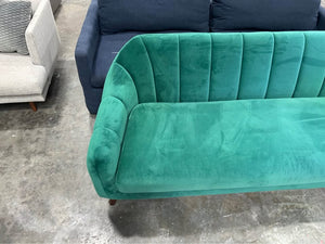 Emerald Green Velvet 74'' MCM Sofa