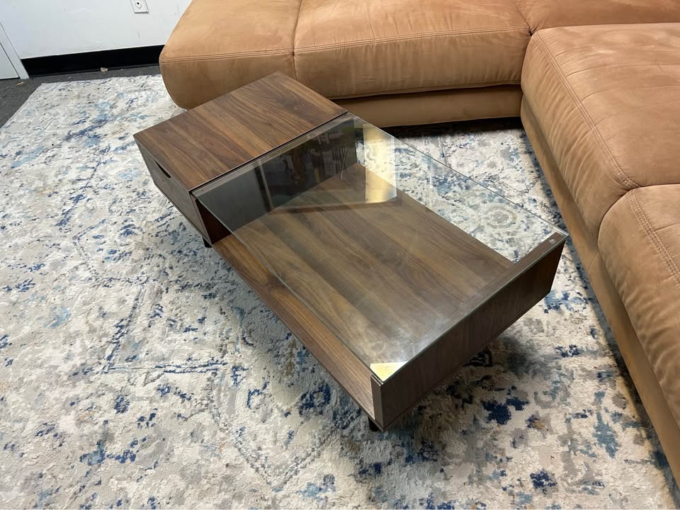 Small Mid-Century Modern Glass-Top Coffee Table