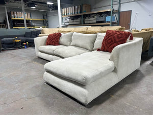Mario Capasa 3-Pc Cream Feathers Collection Sectional