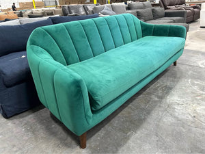 Emerald Green Velvet 74'' MCM Sofa