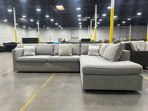 West Elm Harris 2-Piece Bumper Chaise Sectional (Storm Gray)