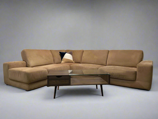 W. Schillig Orange Sherbet L-Shaped Chaise Sectional