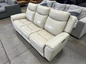 Gilman Creek Sanders Leather Power Sofa (Cream)